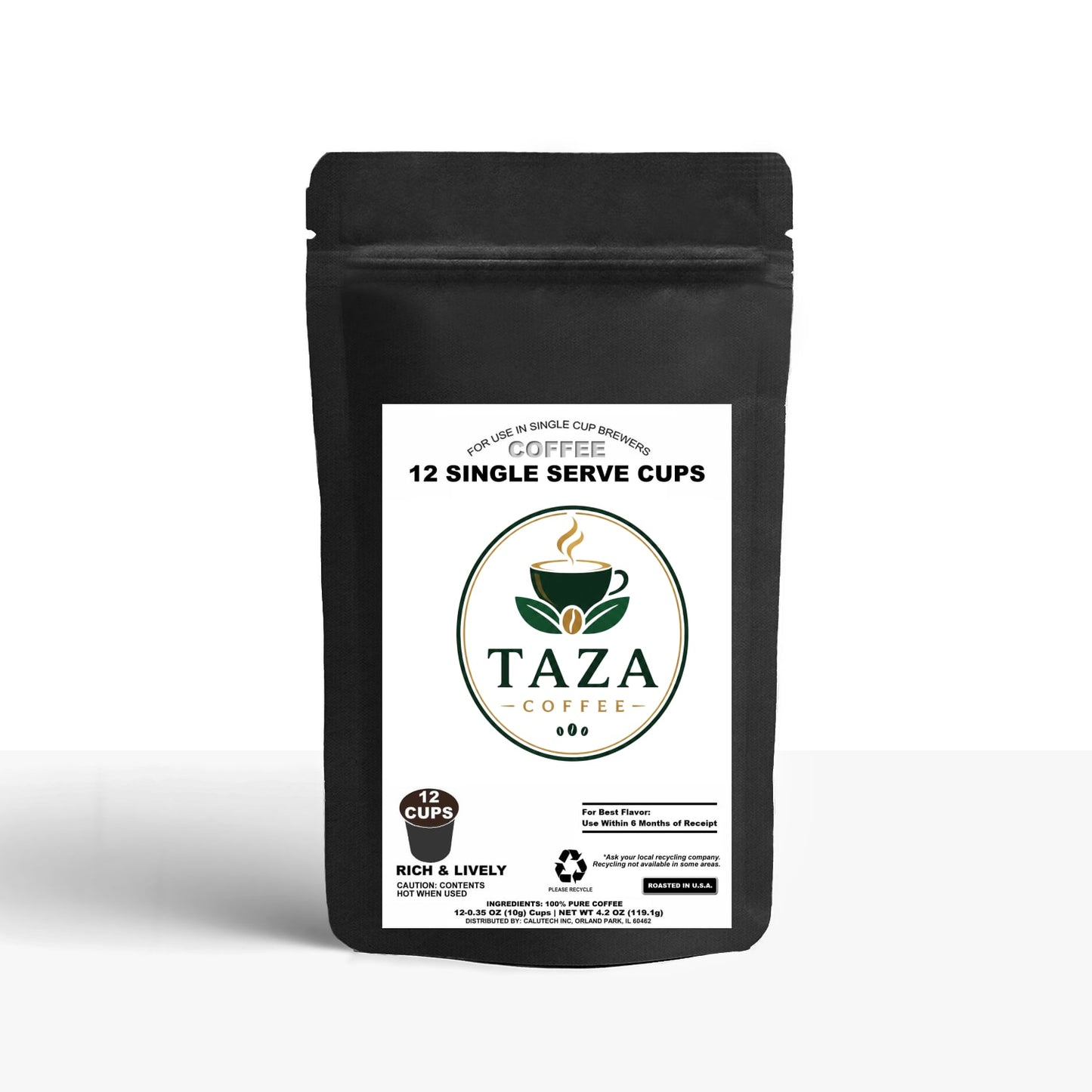 12 Pack Single Serve Coffee Capsules